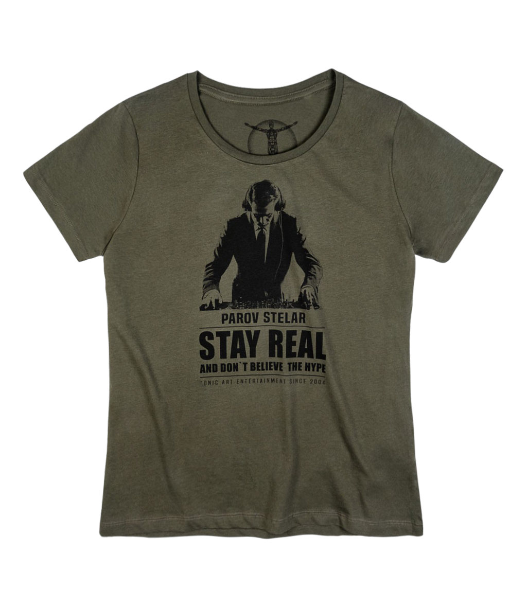 T-Shirt Ladies Parov Stay Real khaki